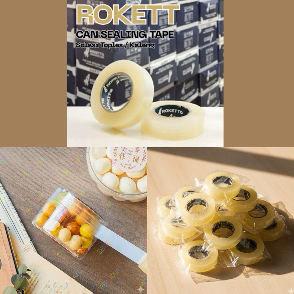 Jual Isolasi ROKETT CAN SEALING TAPE 19MM x 20 METER FULL / Isolasi ...