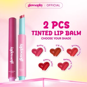 New Launch Glowsophy 2Pcs Color Crush Juicy Tinted Lip Balm Pelembab Bibir Glossy Pigmented