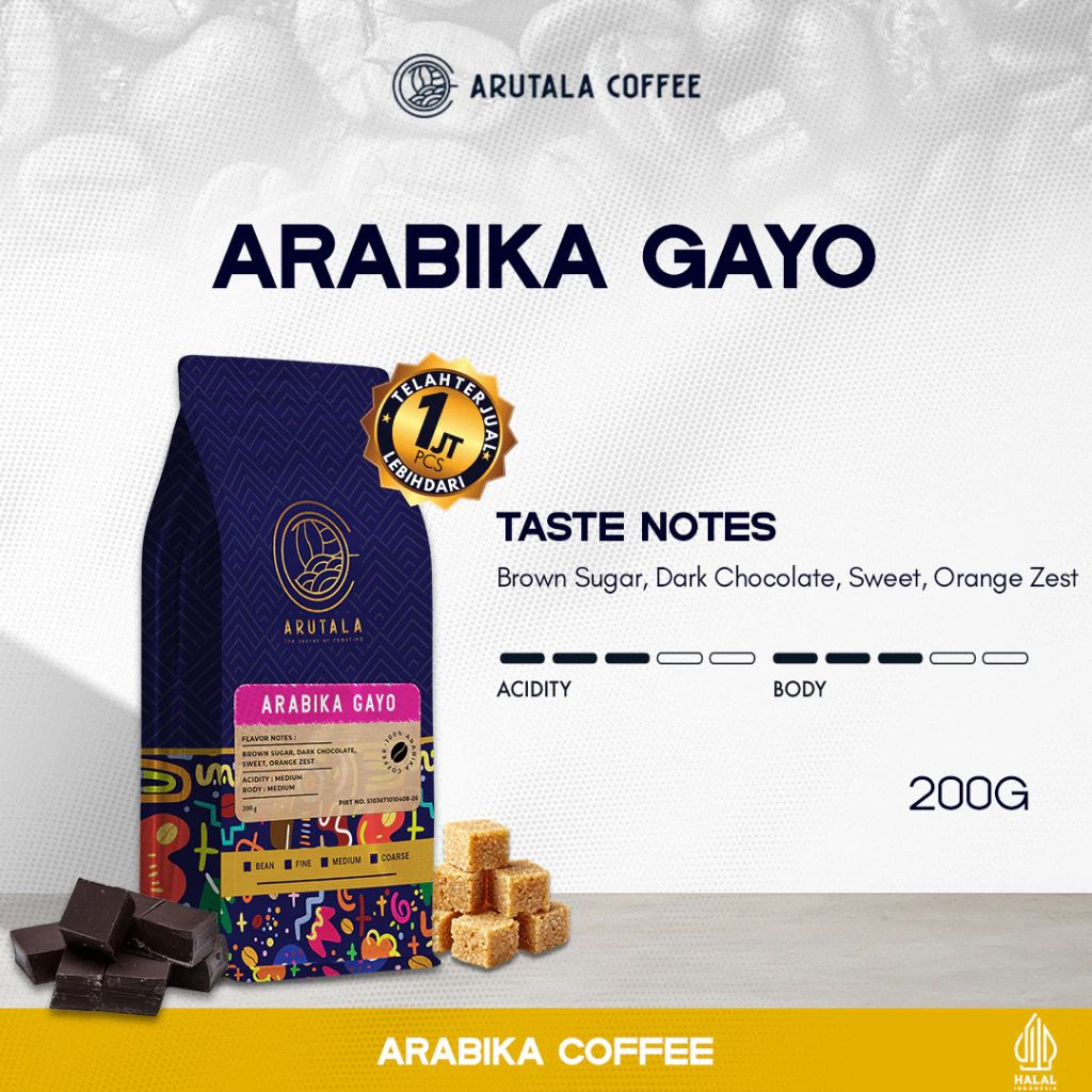 ARUTALA Kopi Gayo Takengon Arabika Arabica Coffee 200 gram