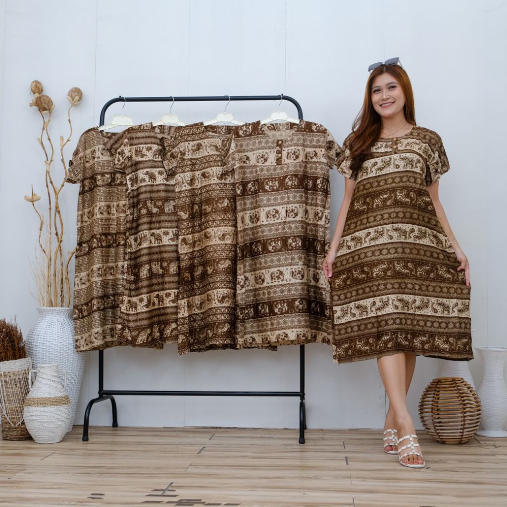 Daster payung rayon klok dada kancing bumil