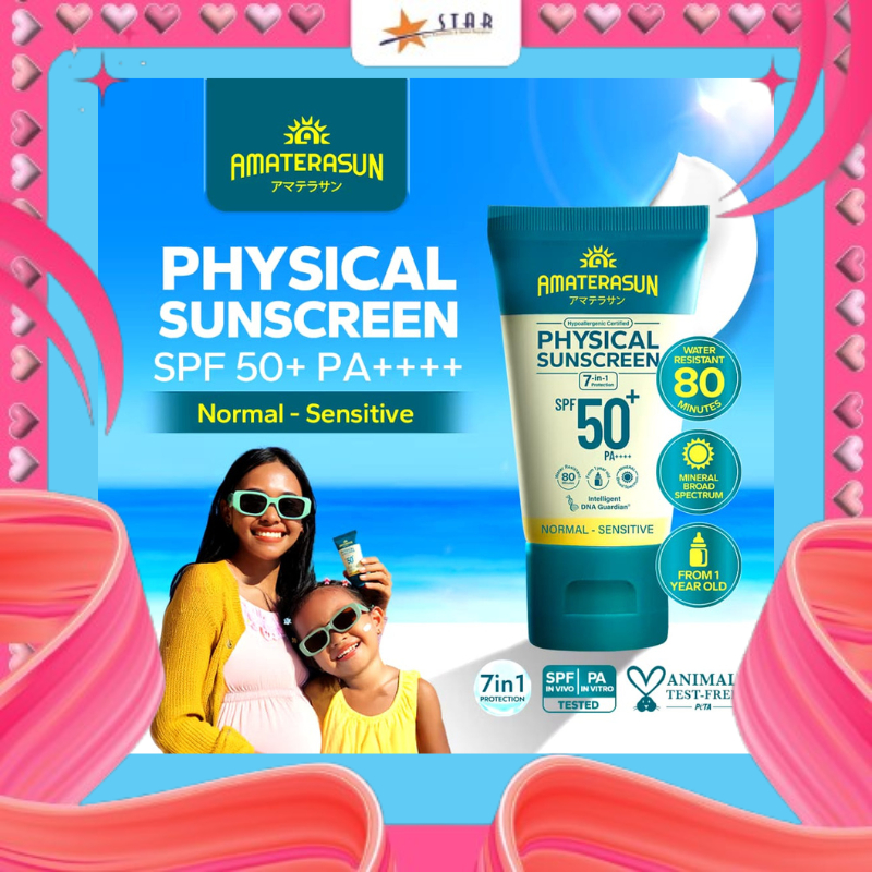 Jual * STAR * AMATERASUN Physical Sunscreen ( Hijau Kuning ) SPF 50+ PA ...