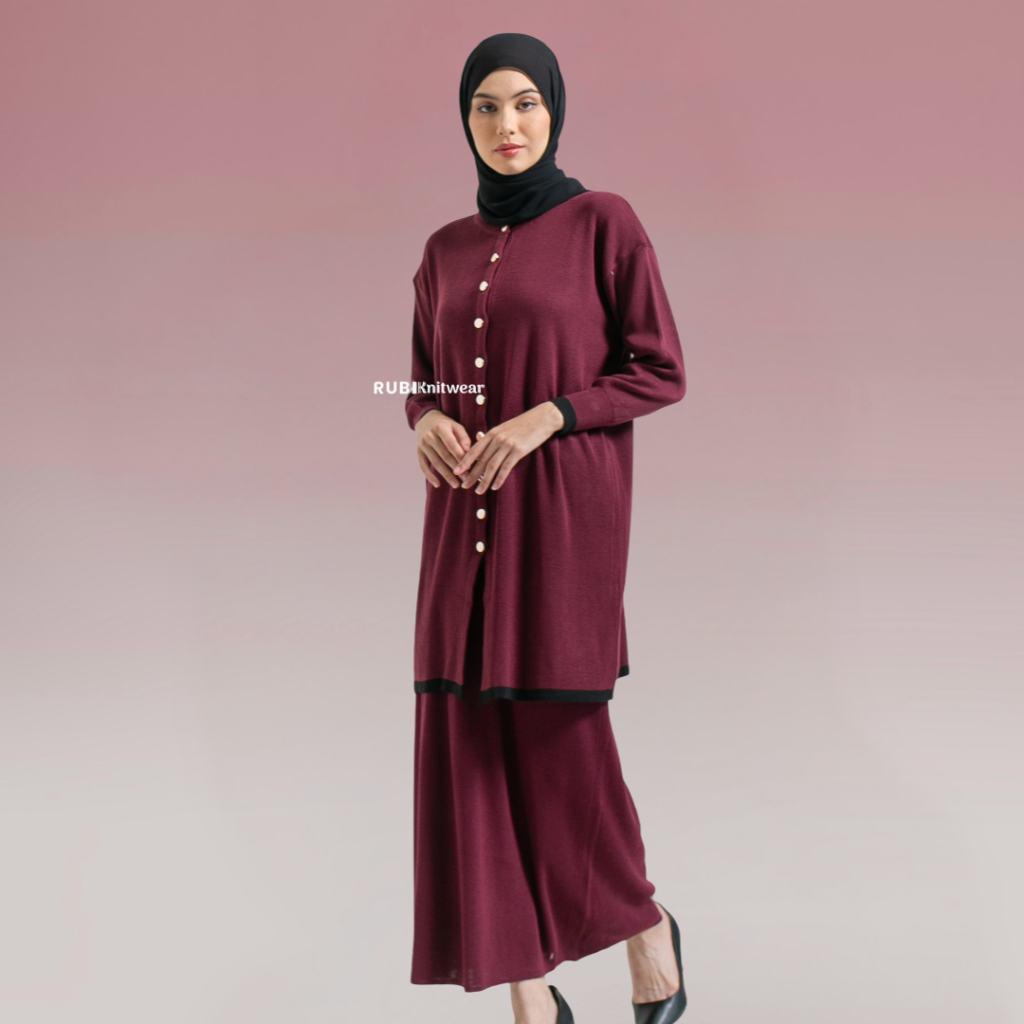 Jual RUBI Arina set tunik dan rok atasan wanita knitwear | Shopee Indonesia