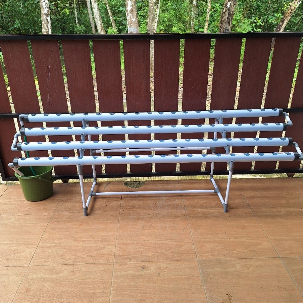 All in One - Paket Instalasi Hidroponik 2 Meter 80 Lubang Tanam 2 Inchi & 2,5 Inchi