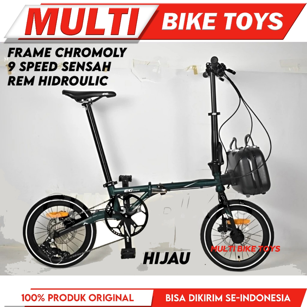 Jual Sepeda Lipat 16 Evergreen Maximus 9 speed Chromoly NEW model