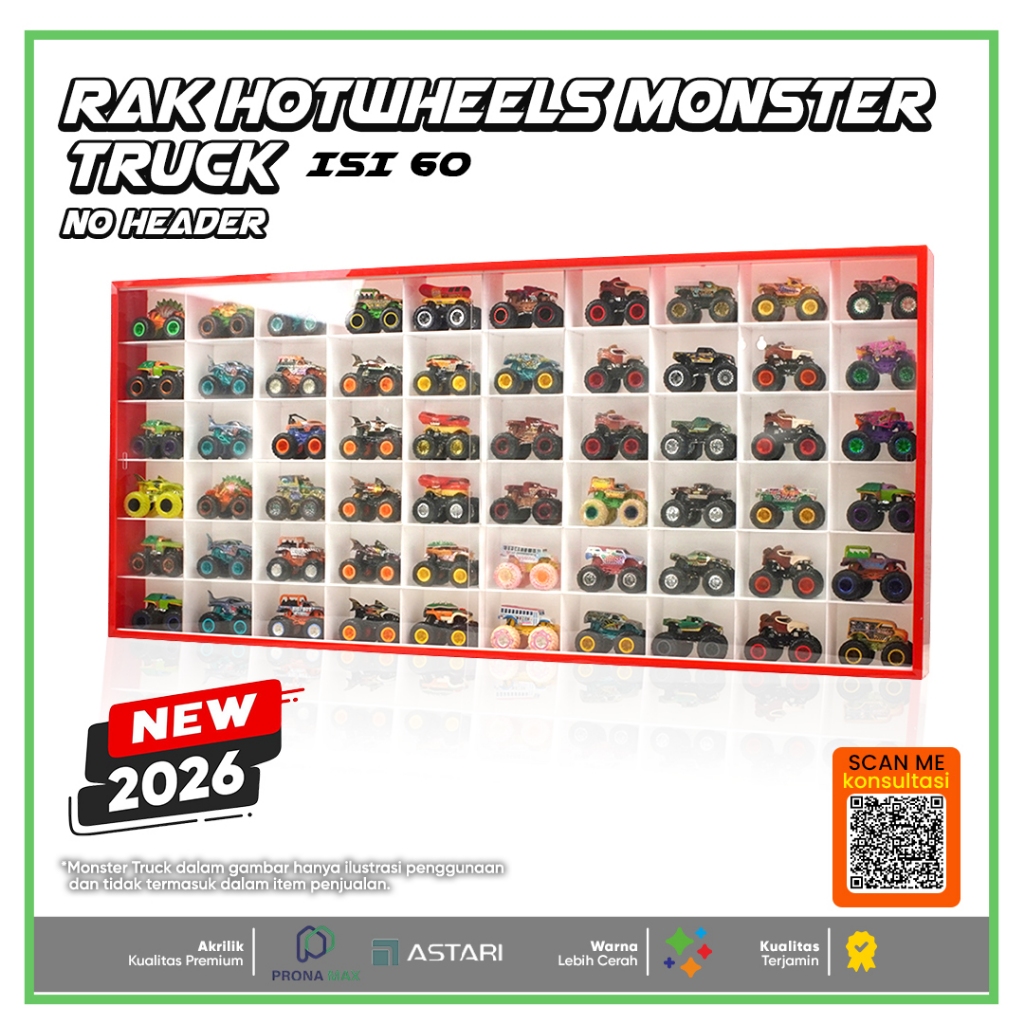 Jual Rak Hotwheels Akrilik Monster Truck - Isi 60 No Header | Shopee ...