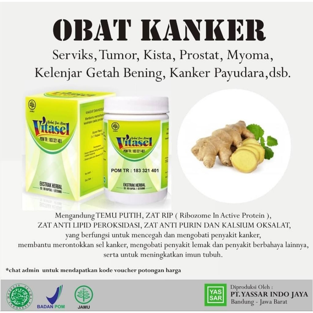 Vitasel Obat Kanker Tumor dan Pencegahan 100 % Asli