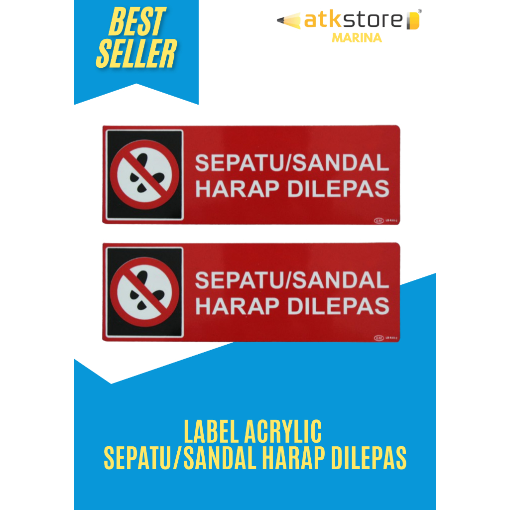 Jual GM ACRYLIC LABEL SEPATU SANDAL HARAP DILEPAS LB-429 WARNA | Shopee ...