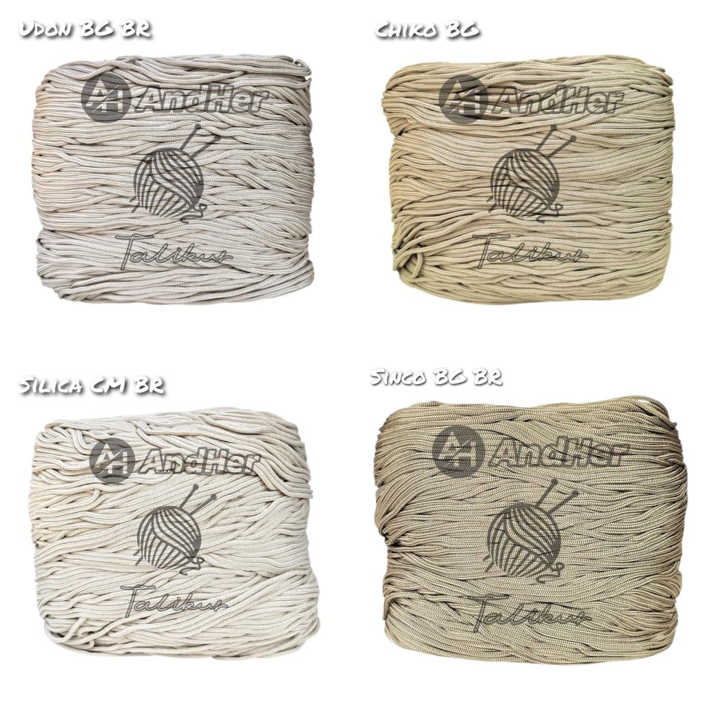 Jual Tali kur warna talikur 3mm benang rajut Poly Rope CREAM bahan ...