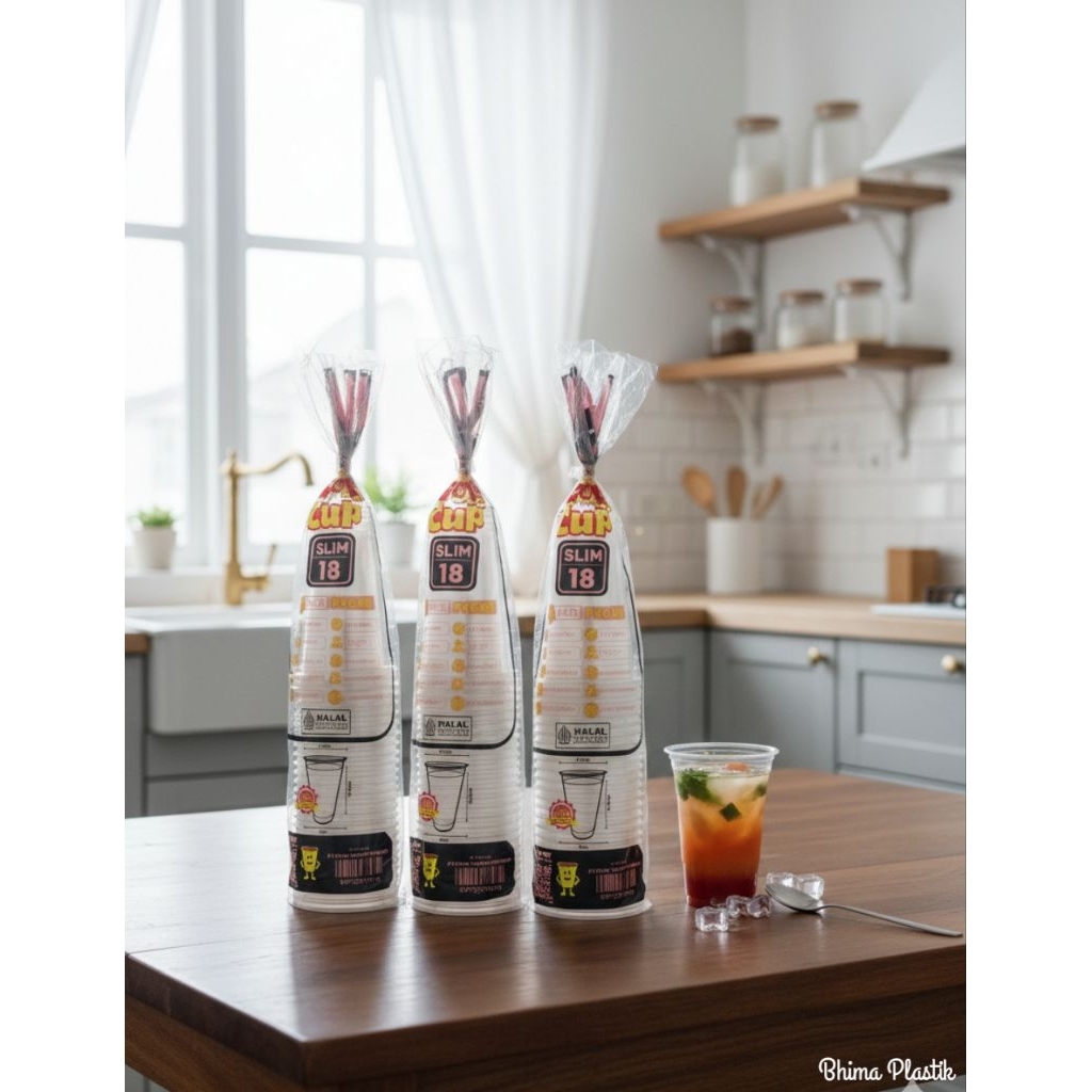 Jual 1 Slop Isi 25 Pcs Gelas Cup 18 Oz Slim Merek HOK | Shopee Indonesia