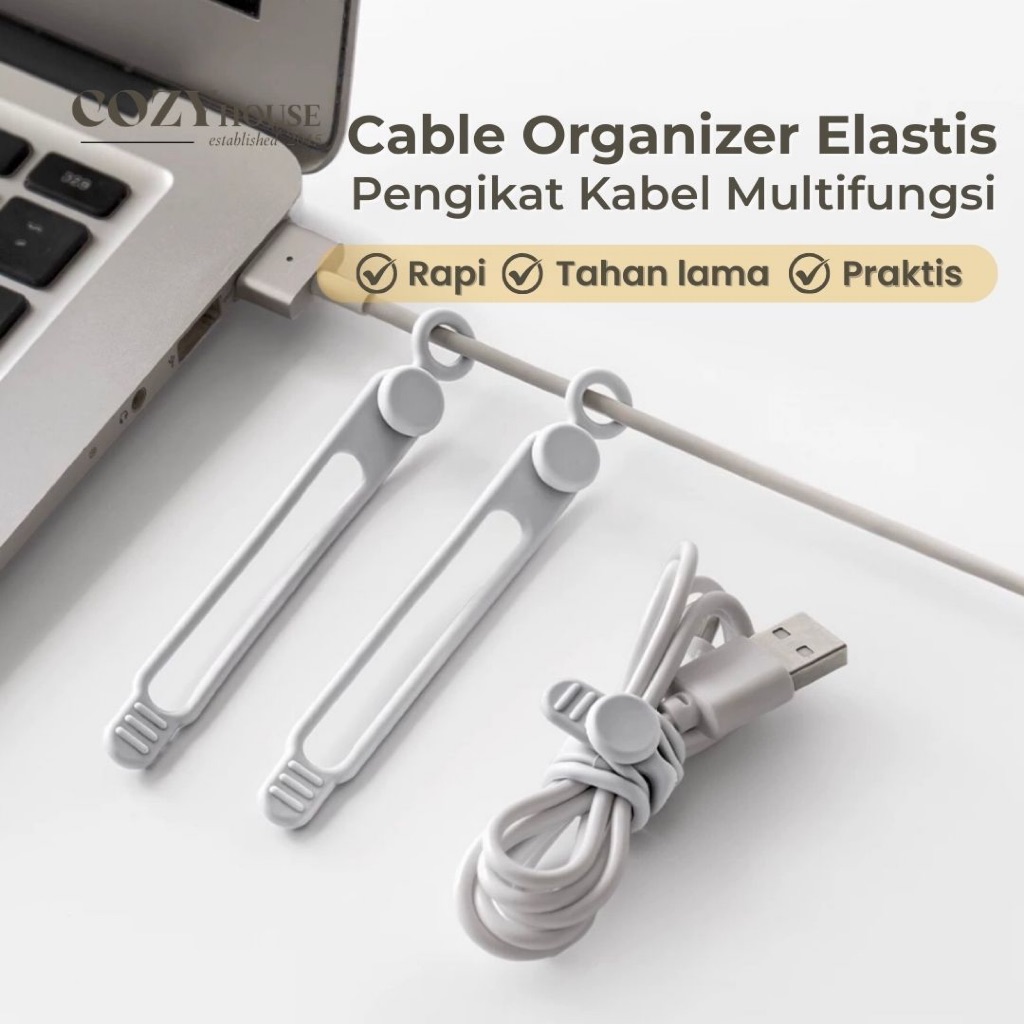 Jual COZYHOUSE Pengikat Kabel Silikon Elastis Cable Organizer ...