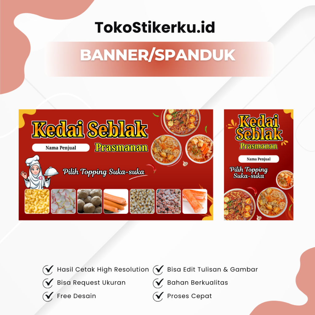 Jual SPANDUK BANNER SEBLAK PRASMANAN/WARUNG KEDAI SEBLAK | Shopee Indonesia