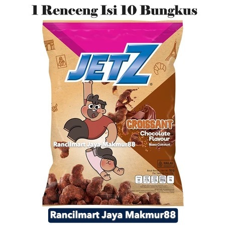 Jual Jetz Croissant Chocolate Snack Rasa Cokelat [ 1 Renceng Isi 10 ...