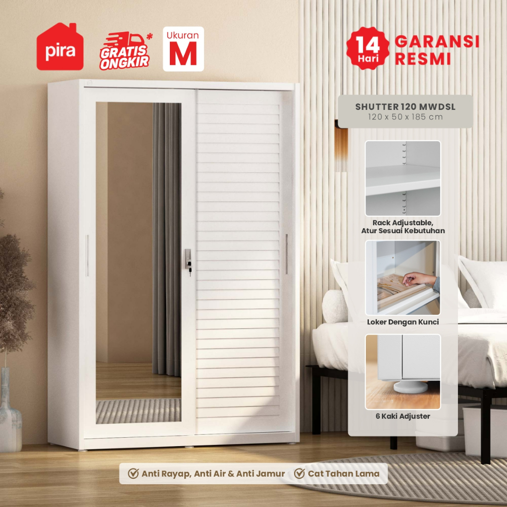 Jual PIRA - SHUTTER 120 MWDSL Lemari Pakaian Besi Sliding / Pintu Geser ...