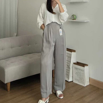 Loose Pants Trousers Celana Anti Kusut Celana Kulot Wanita Jumbo Highwaist Loose Pants Jumbo