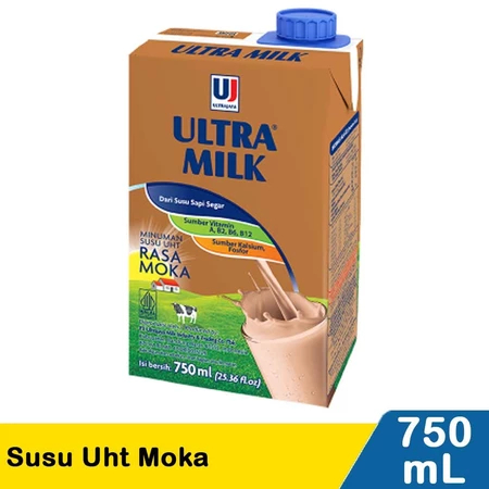 Jual Ultra Milk Susu Cair Uht Steril Rasa Moka Kemasan Kotak Isi 750ml ...