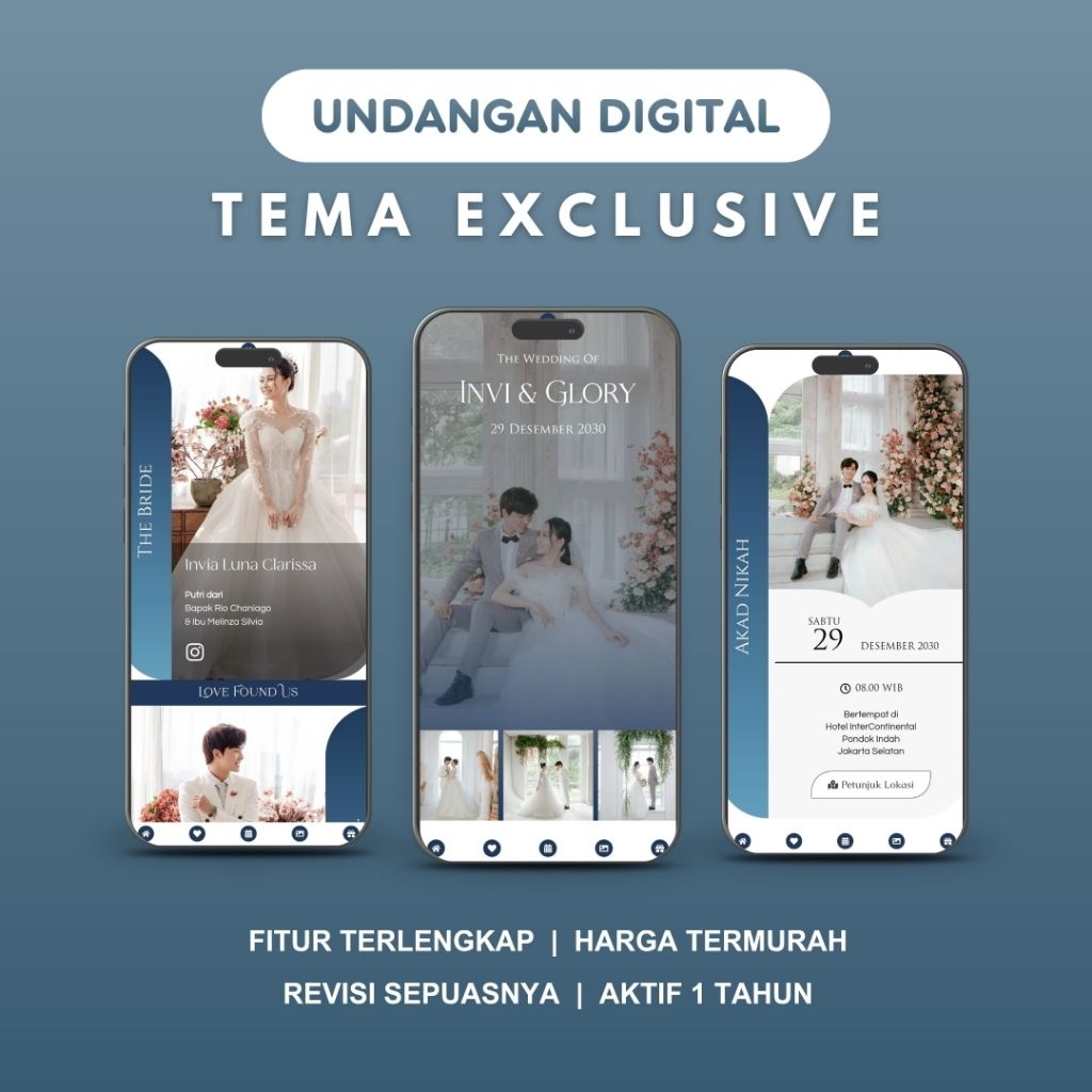 TEMA EXCLUSIVE - Undangan Digital Website Pernikahan Web Online Premium Full Foto