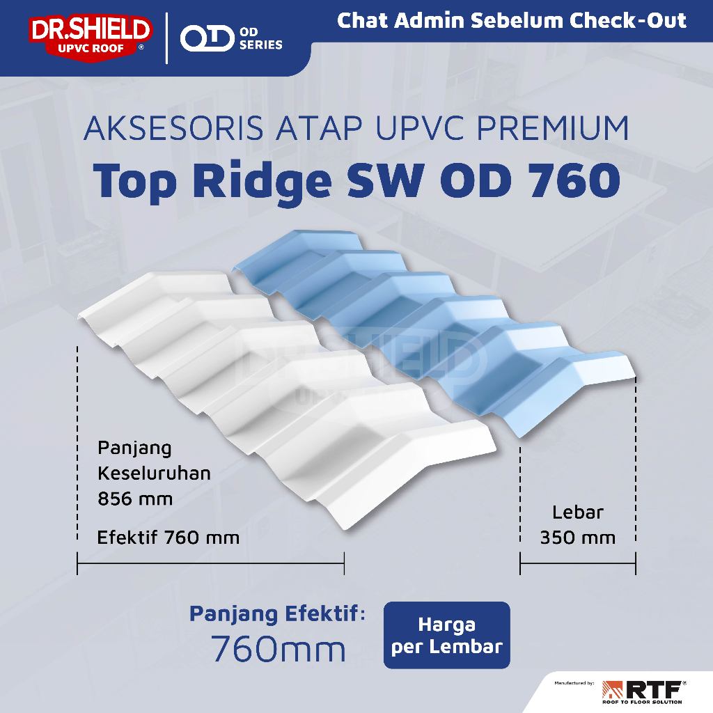Jual Atap UPVC DR.SHIELD - Aksesoris Top Ridge TW OD 760 tipe segitiga ...