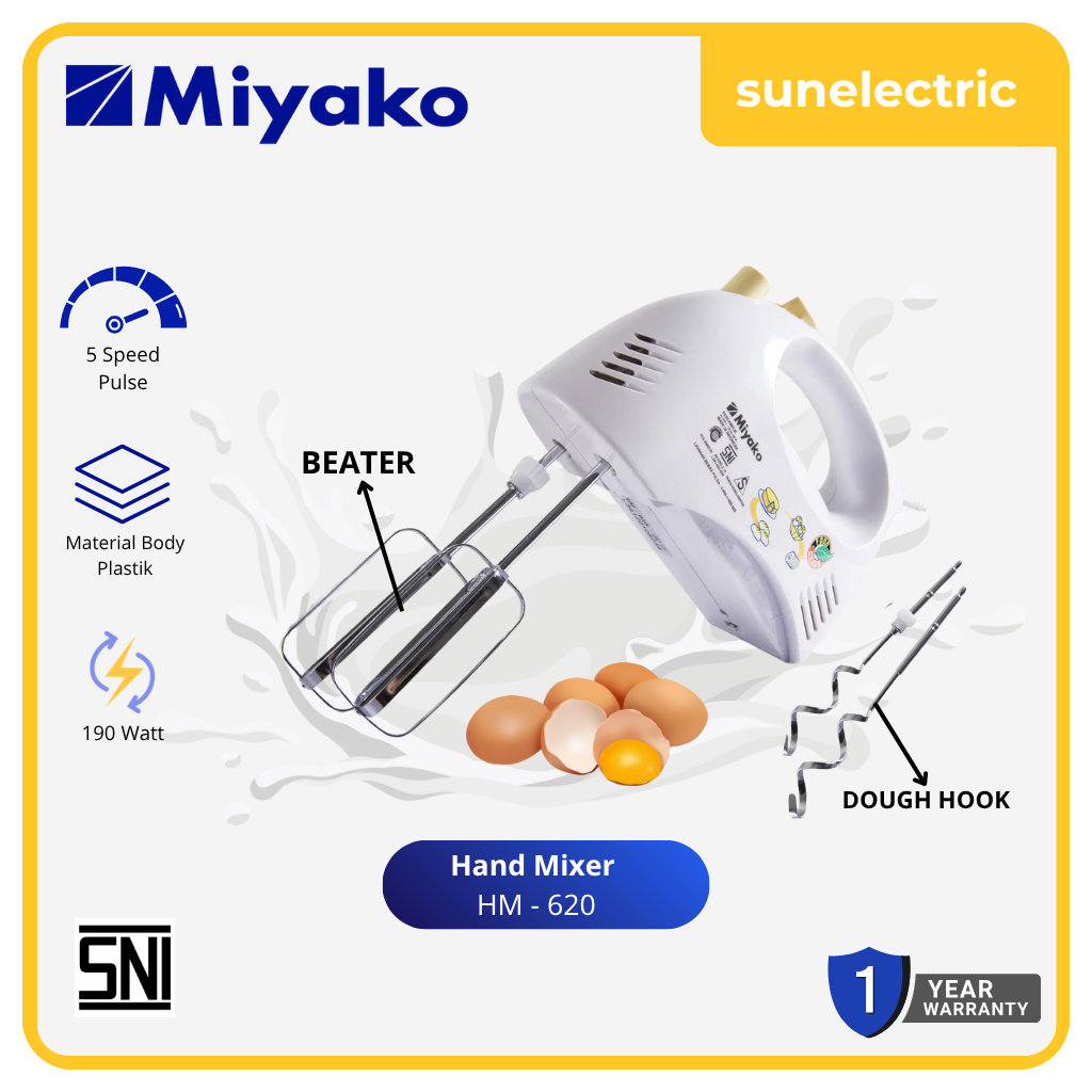 Jual Miyako HM-620 Hand Mixer / Mixer Tangan HM 620 / HM620 | Shopee ...