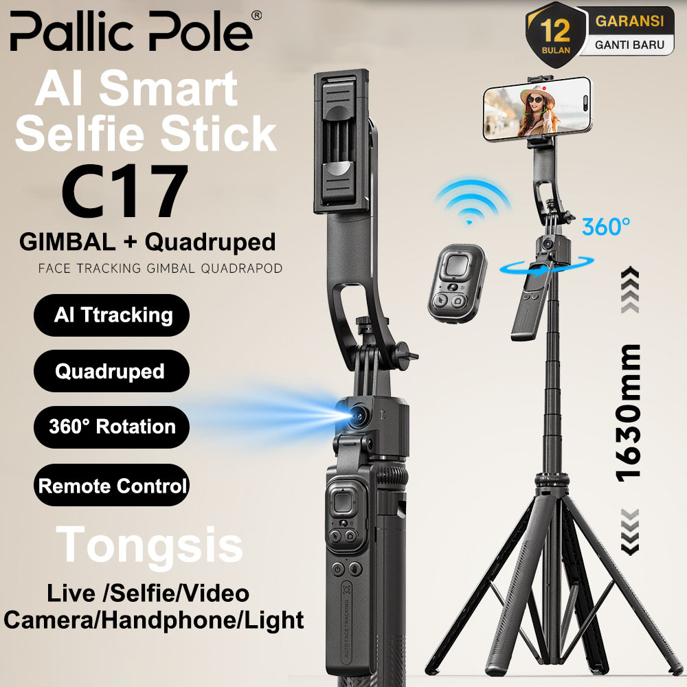 Jual PallicPole C17 AI Auto Face Tracking Quadruped Tripod 360 ...