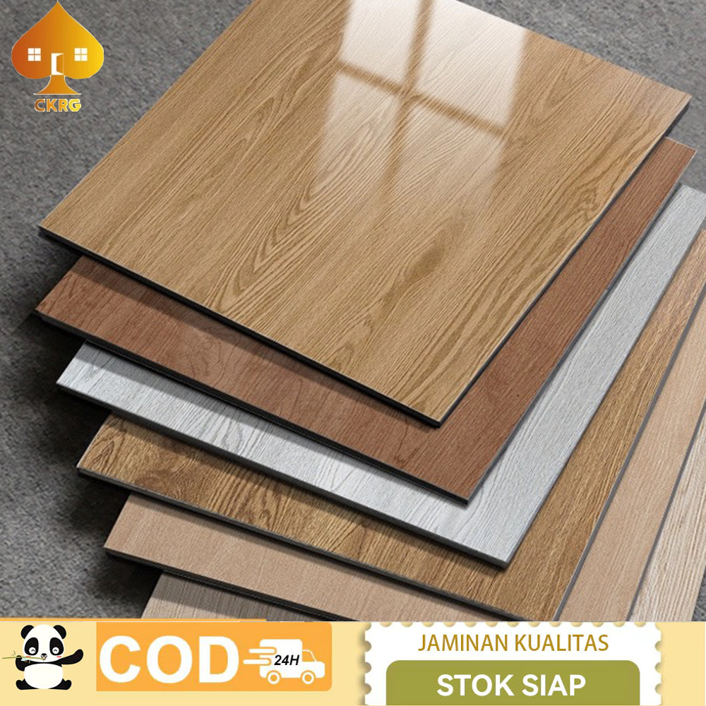 Lantai Vinyl Stiker 1 Dus (40 Pcs)  30cm*30cm*1.5mm / Stiker lantai serat kayu persegi  Kayu Premium / Stiker lantai tahan air, tahan noda, dan mudah dibersihkan