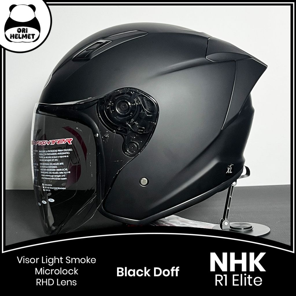 Jual NHK R1 Elite solid Black Helm NHK original | Shopee Indonesia