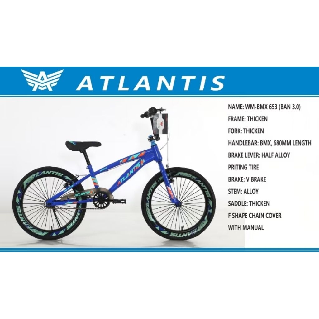 Jual sepeda bmx 20x3.0 atlantis | Shopee Indonesia