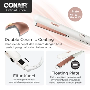 Conair Catokan Pelurus Rambut Double Ceramic 2 5cm
