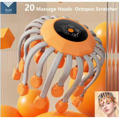 Jual AS 20 Massage Heads Scalp Head Massager Red Light Octopus