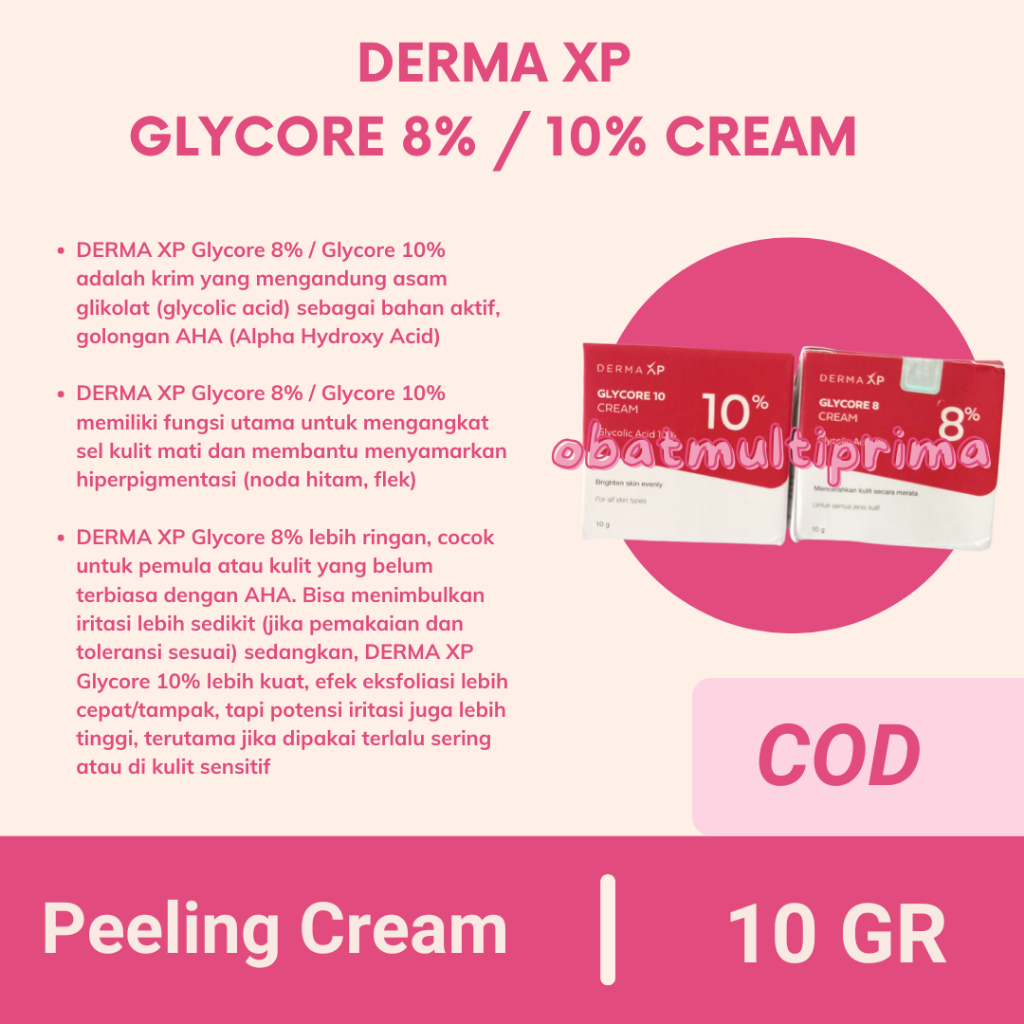 Jual Derma XP Glycore 8 / 10 Cream - Glycolic Acid 8% 10% Makassar ...