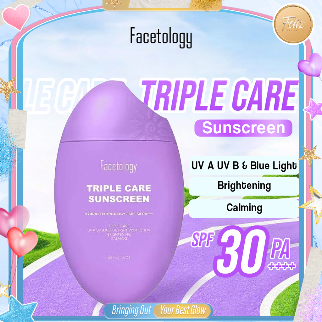 Jual * FELIZ * FACETOLOGY Triple Care Sunscreen SPF 30 PA+++++ 30ML ...