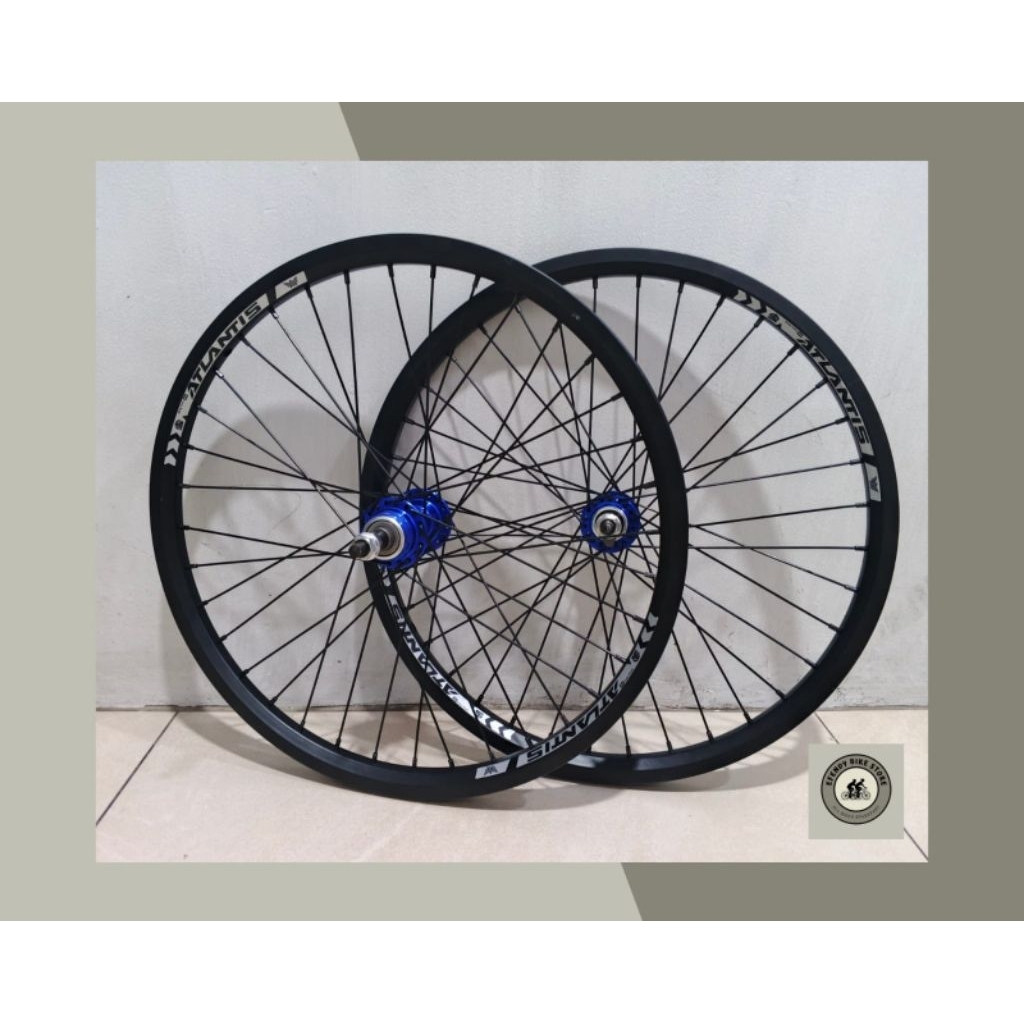Jual Wheel Set Atlantis Hub Biru Alloy Wheel set 20 x 175 Hub Biru ...