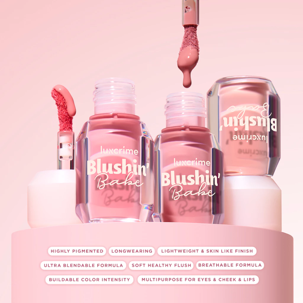 Luxcrime Blushin’ Babe Liquid Blush | Blush Cair Ringan & Tahan Lama – Tidak Menggeser Makeup, Buildable & Cocok untuk Pemula - Astarani Glow ビューティーケア