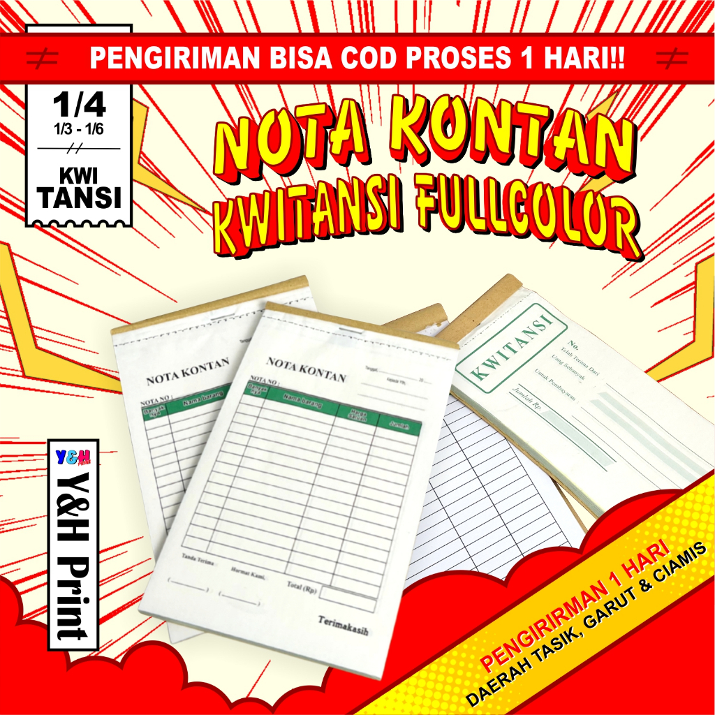 Jual Nota Invois invoice Kontan Full Color & Kwitansi | Ukuran Lengkap ...