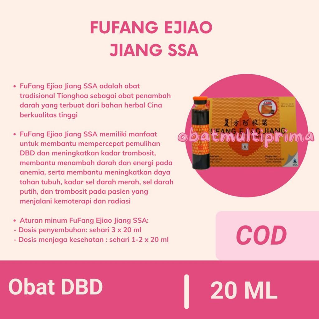 Jual FuFang Ejiao Jiang SSA - Obat Herbal Cina Demam Berdarah DBD Alami ...