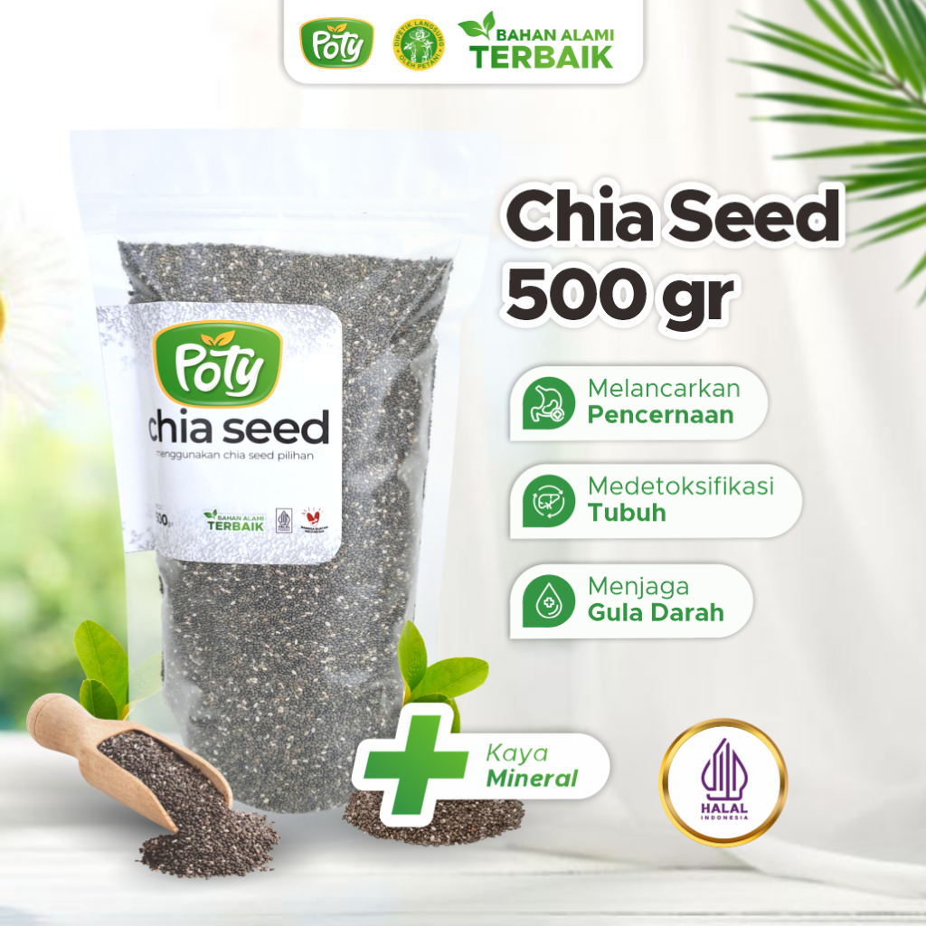 Jual Chia Seed Chiaseed Organik 500 Gram Diet Detix Premium Poty ...