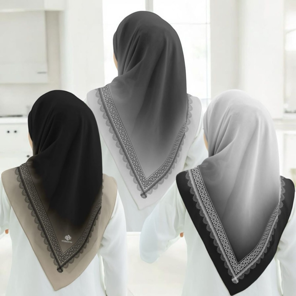 Kerudung Motip Hijab Motif Gradasi Segiempat Voal Premium Terbaru Jilbab Segi Empat Graadasi By Sohib Scarves Original