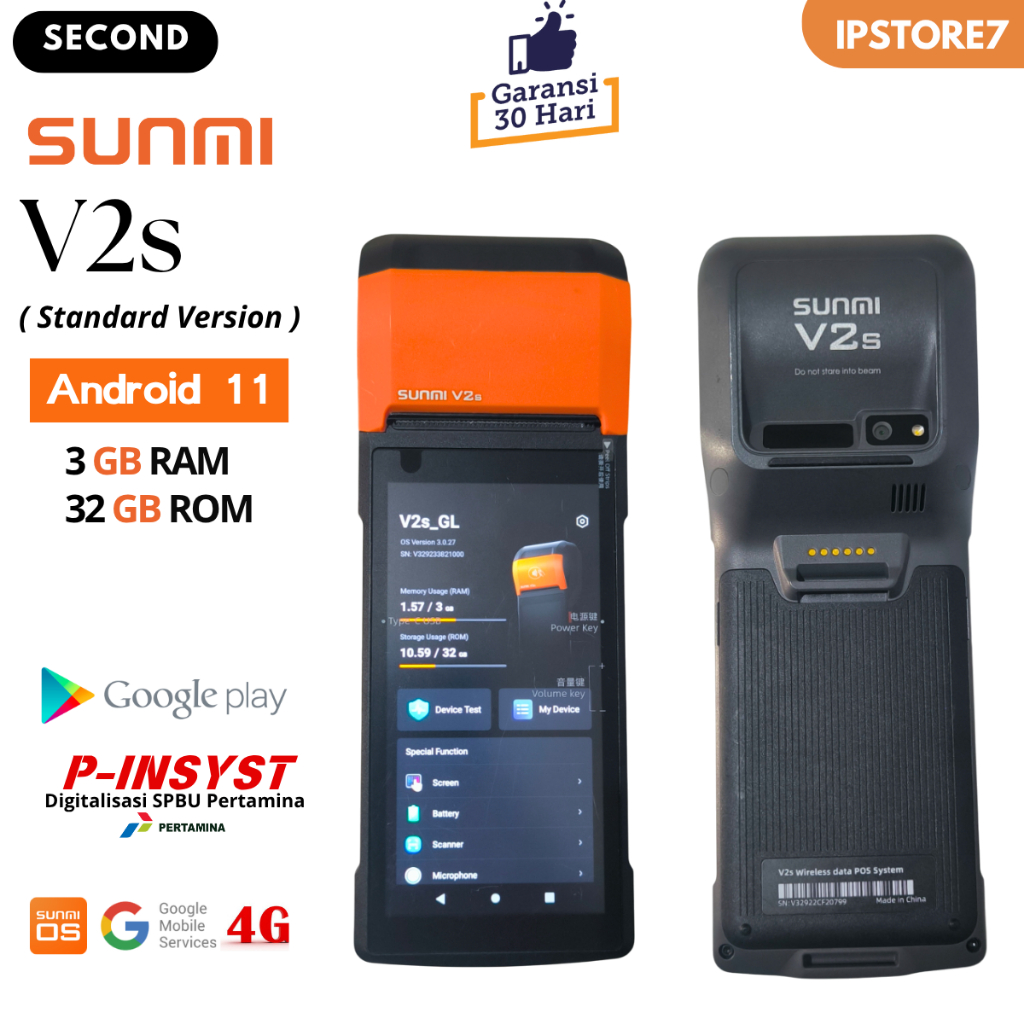 Jual Mesin Kasir MPOS Android 11 Portabel Sunmi V2S RAM 3+32GB 4G ...