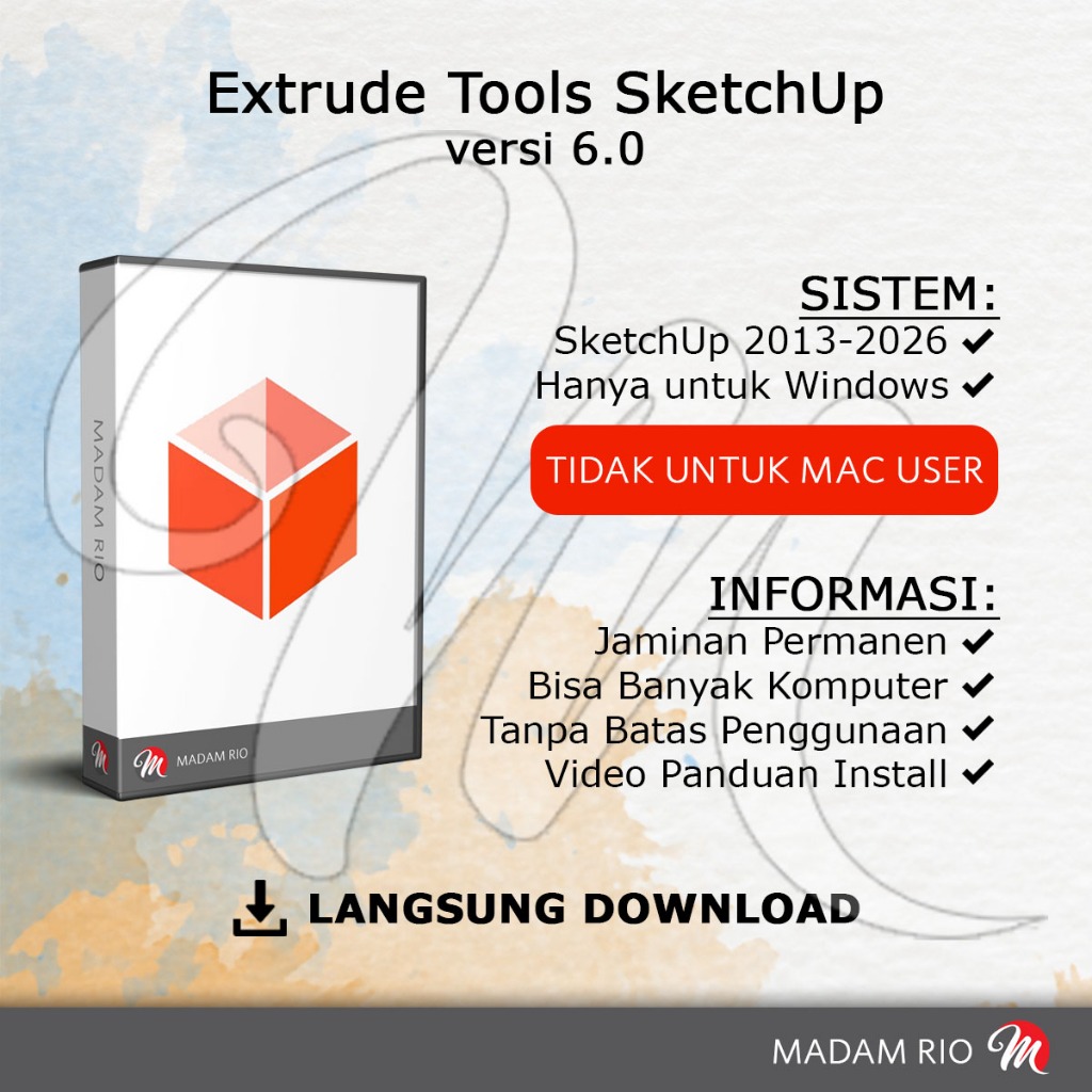 Jual Extrude Tools Plugin SketchUp Tanpa Batas Seumur Hidup Full Versi ...
