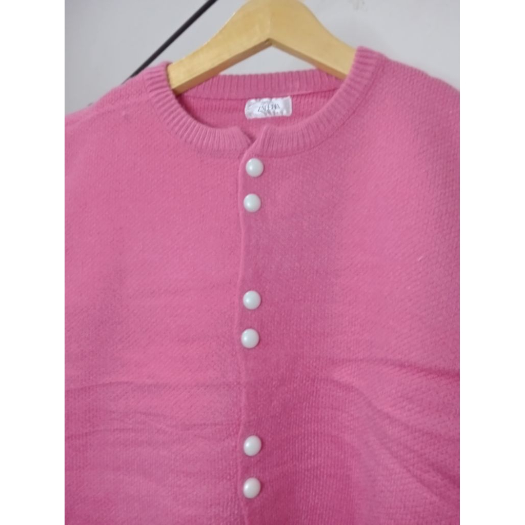 Jual Cardigan Rajut Pink – Kancing Mutiara zaluna | Shopee Indonesia