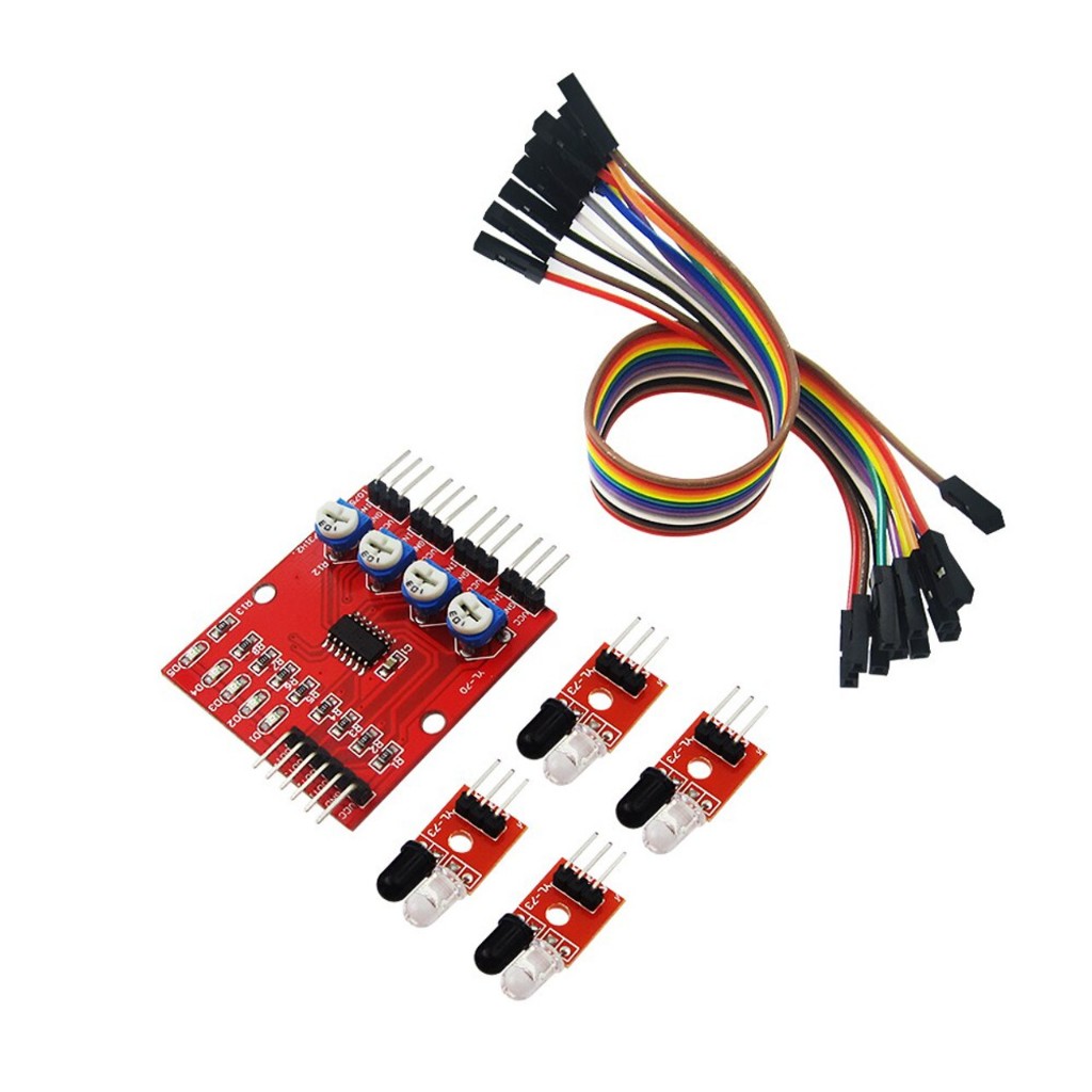 Jual Modul Sensor Line Follower 4 Channel Infrared Line Tracking Sensor ...