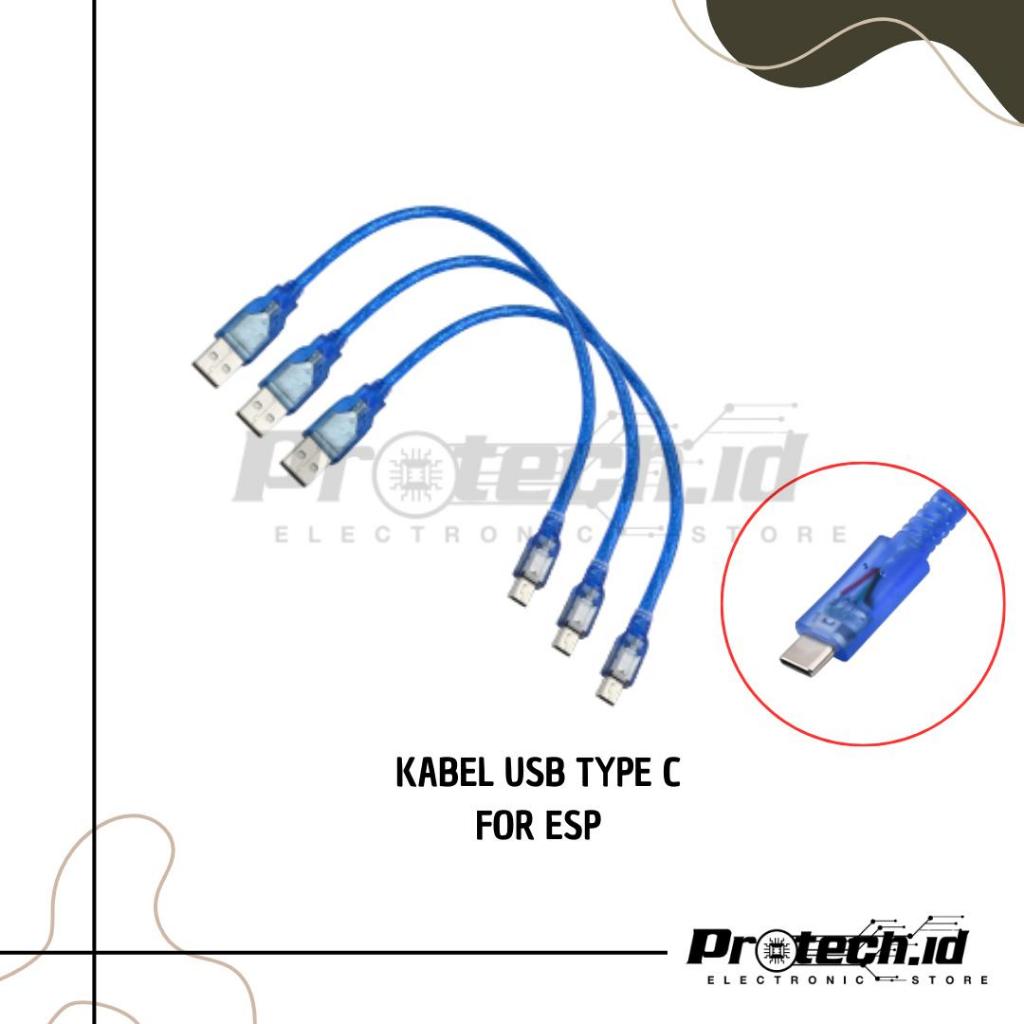 Jual Proftech.id Kabel USB Type C untuk ESP32 ESP8266 Warna Biru ...