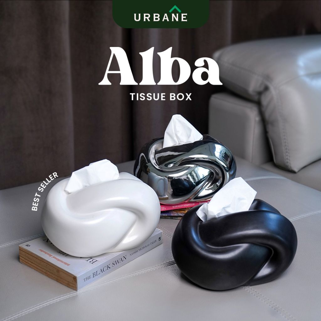 Jual [URBANE] ALBA Tempat Tisu Keramik Knot Tissue Box Aesthetic ...