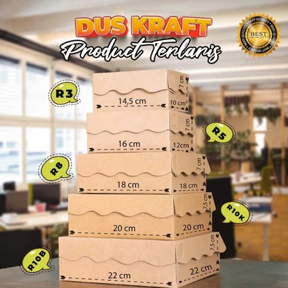 Jual Dus Kotak Kraft Depaper Serbaguna / Kotak Dus Kue/Nasi R2, R3, R5 ...