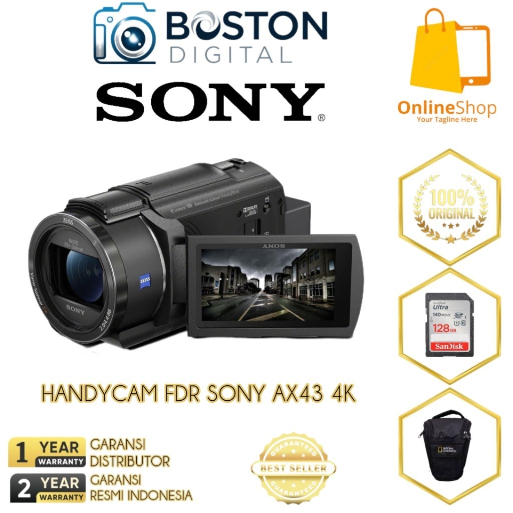 Jual HANDYCAM FDR SONY AX43 4K / CAMCORDER HANDYCAM SONY FDR-AX43 ...