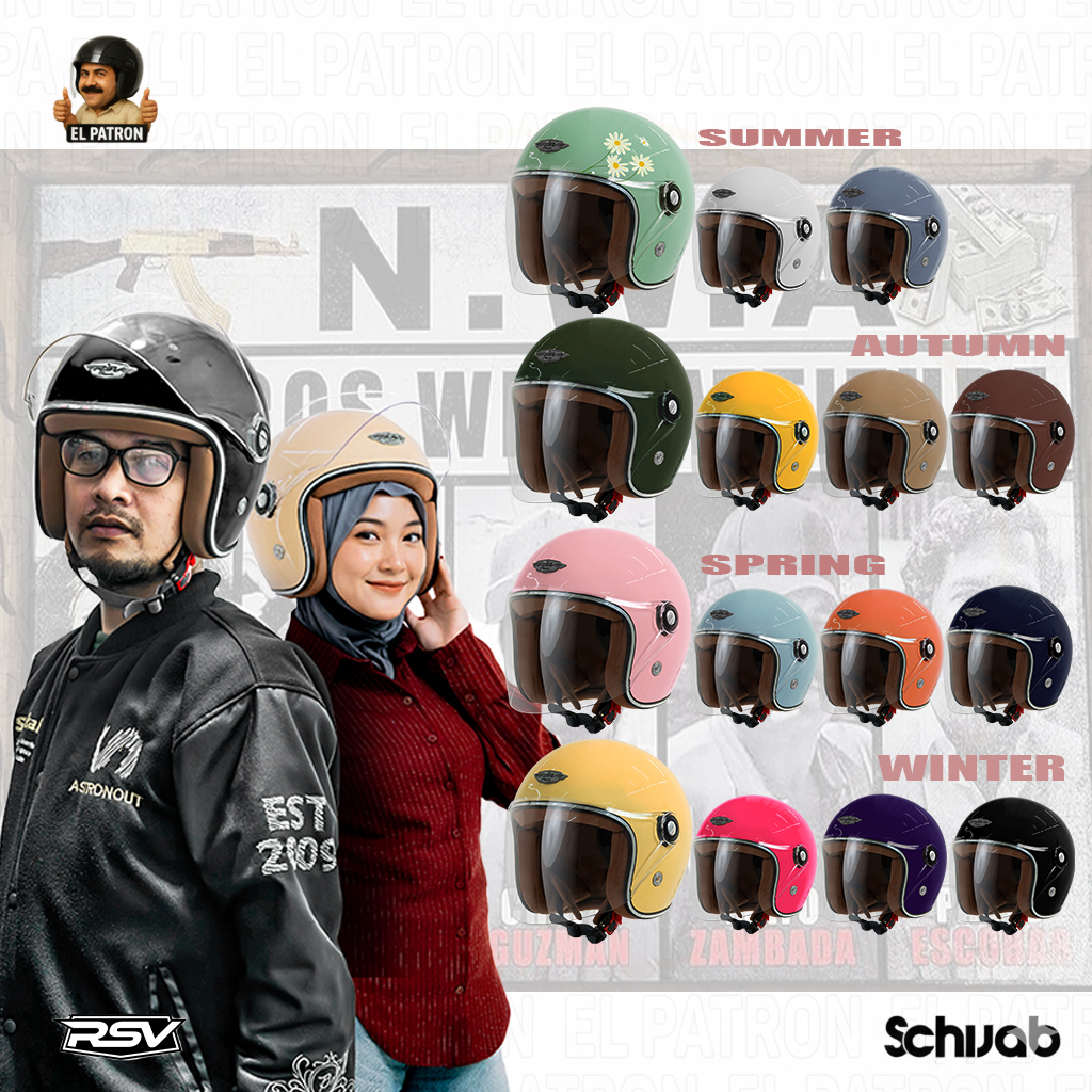 Jual RSV SCH ALL COLOR - Helm SCHIJAB Half Face Classic Retro support ...