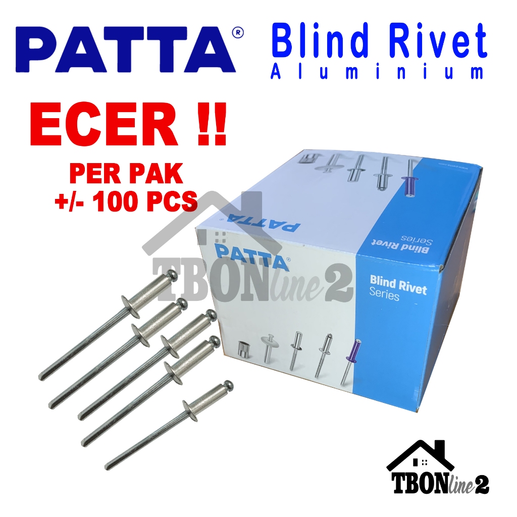 Jual Paku Rivet Blind Rivet Paku Keling Aluminium Merk PTA / PATTA ECER ...
