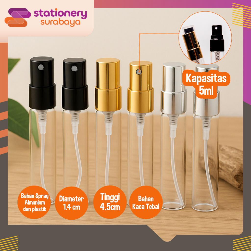 Jual Botol kaca spray semprot parfum mini travel portable tebal refill ...