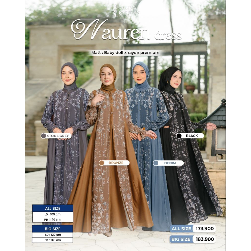 Jual NAUREN DRESS MOM GHIINA FASHION SARIMBIT EDITION | Shopee Indonesia