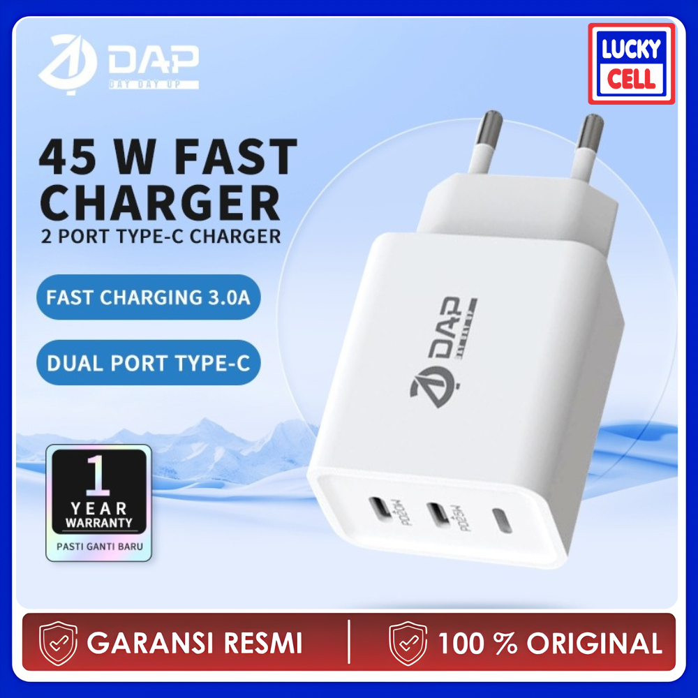 Jual DAP D- AP0 Adaptor Fast Charging PD 45 Watt Dual Output Type C ...