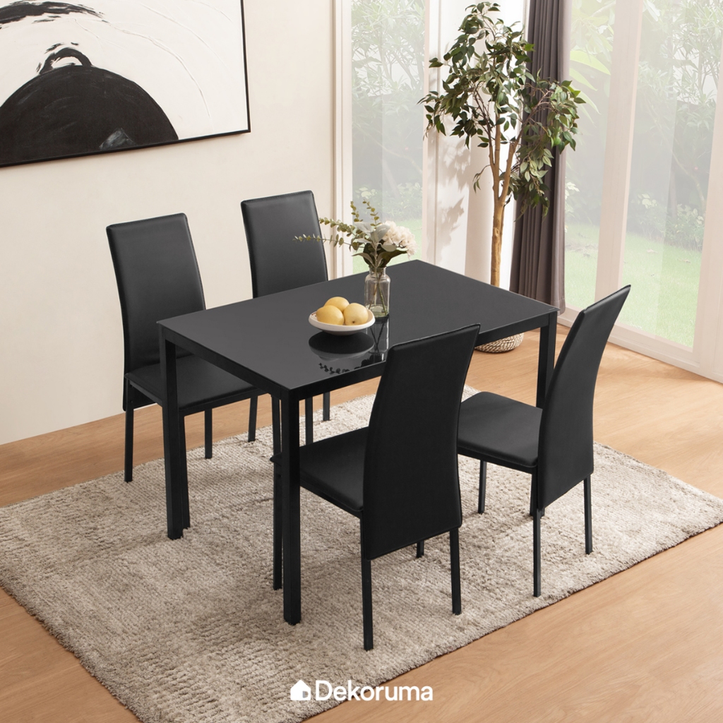 Jual Dekoruma SHINKA Set Meja Makan Kaca dengan 4 Kursi Makan / Set ...